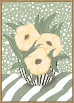 Yellow poppies in vase