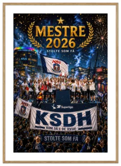 AGF plakat med egetræsramme.