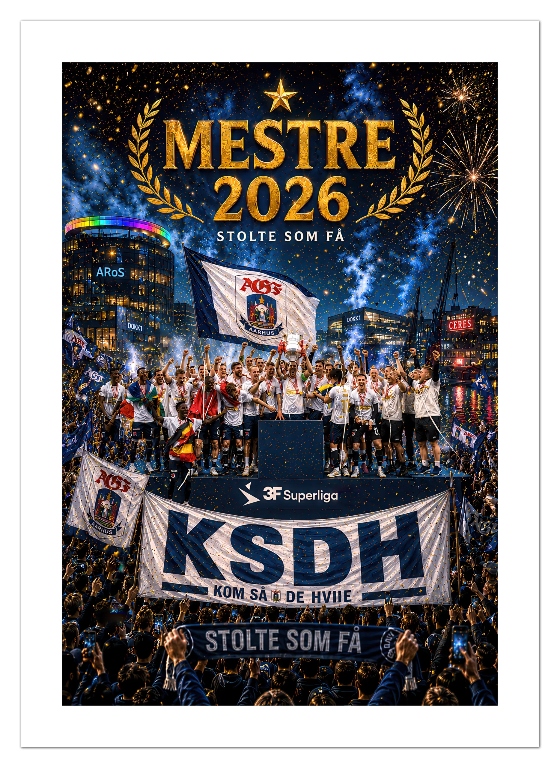 AGF 50x70 hvid kant PLAKAT AGF plakat uden ramme.