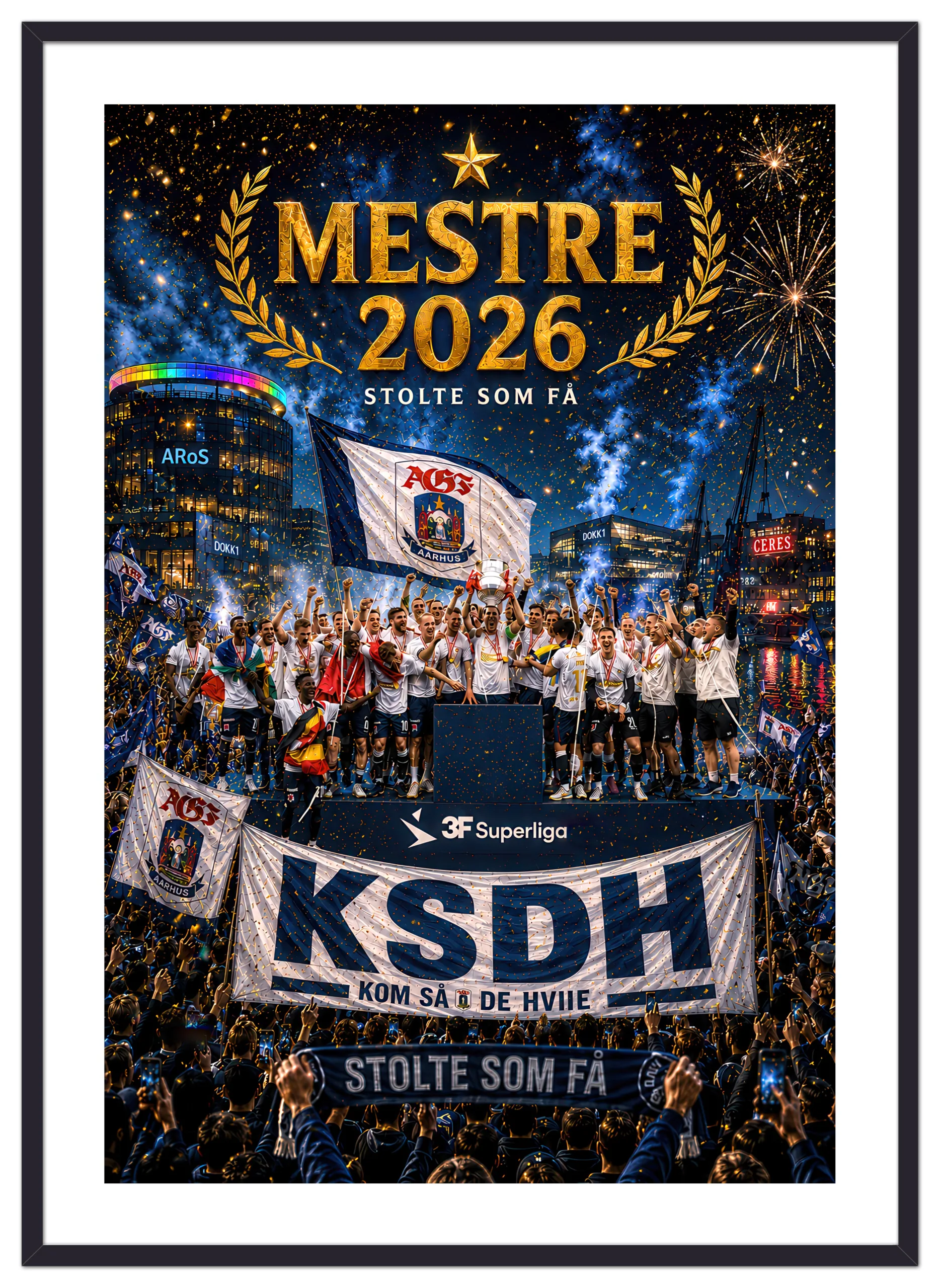 AGF 50x70 hvid kant SORT AGF plakat med sort ramme.
